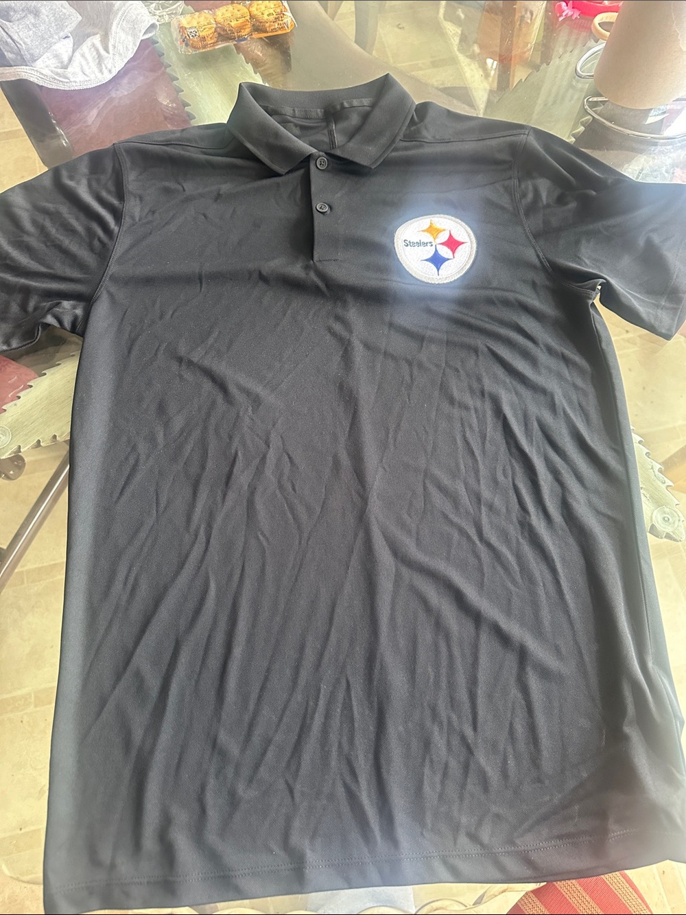 Nike Black Polo with Pittsburgh Steelers Embroidered Crest